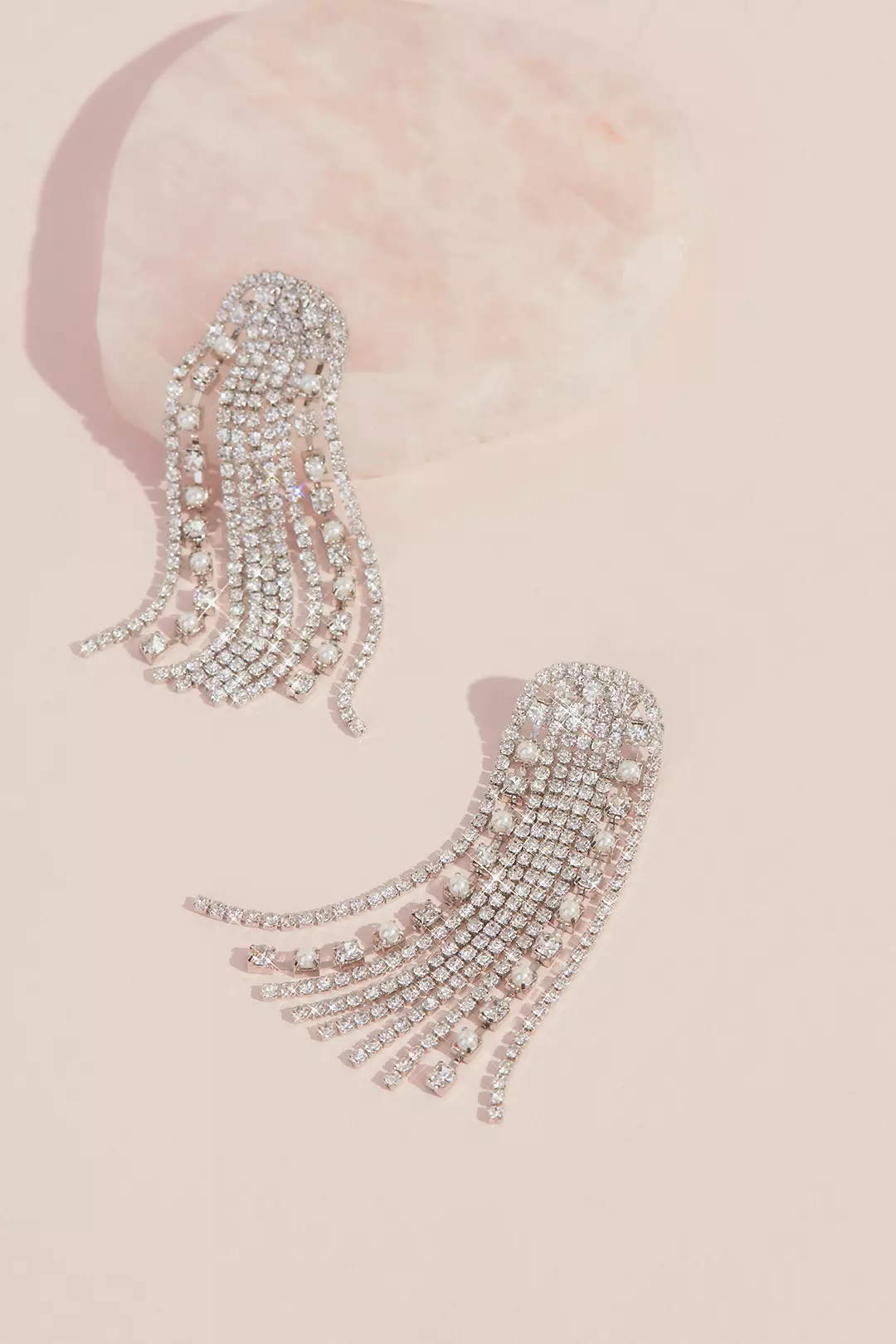 Arched Crystal Fringe Earrings Image