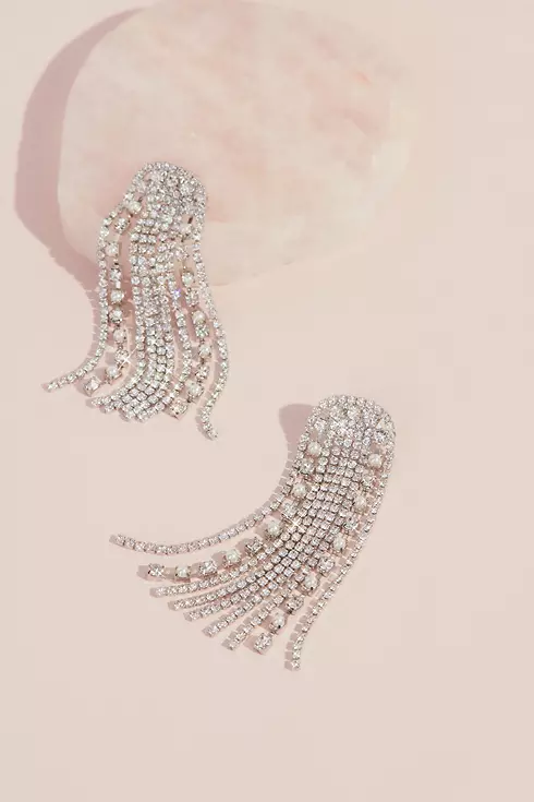 Arched Crystal Fringe Earrings Image 1