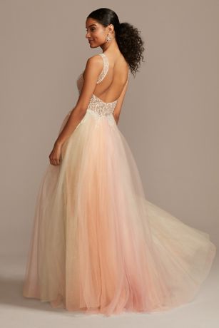 Embellished Illusion Multi-Color Tulle Ball Gown | David's Bridal