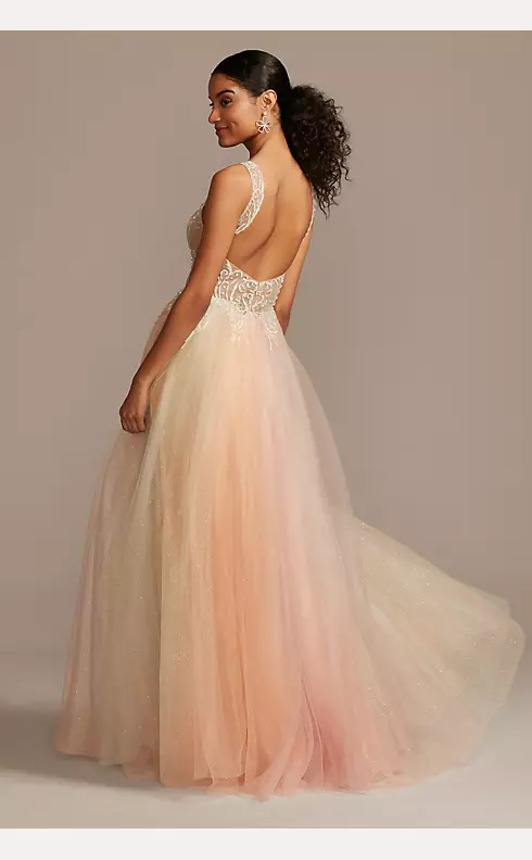 Embellished Illusion Multi-Color Tulle Ball Gown Image 2