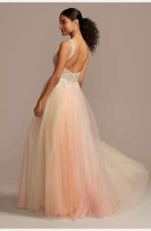 Embellished Illusion Multi-Color Tulle Ball Gown Image 2