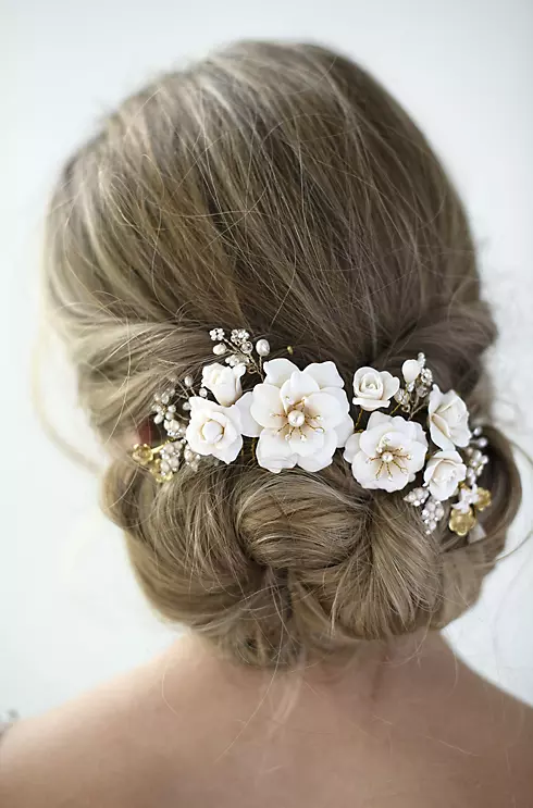Sweet Rose and Pearl Floral Headpiece Image 1