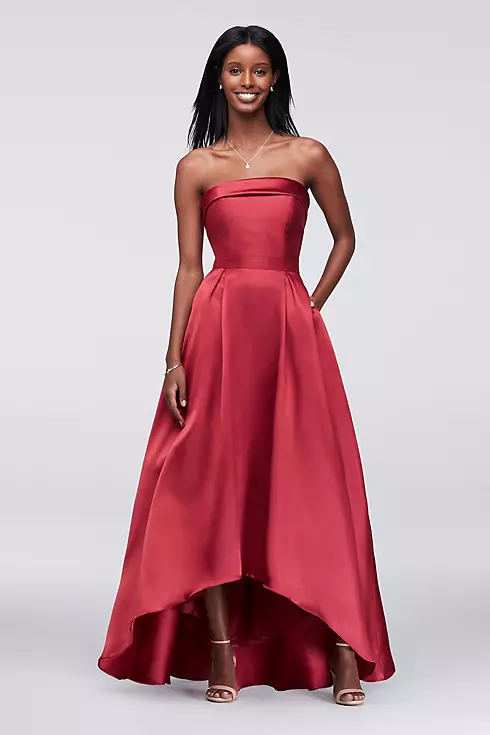 Satin High-Low Ball Gown  Image 1