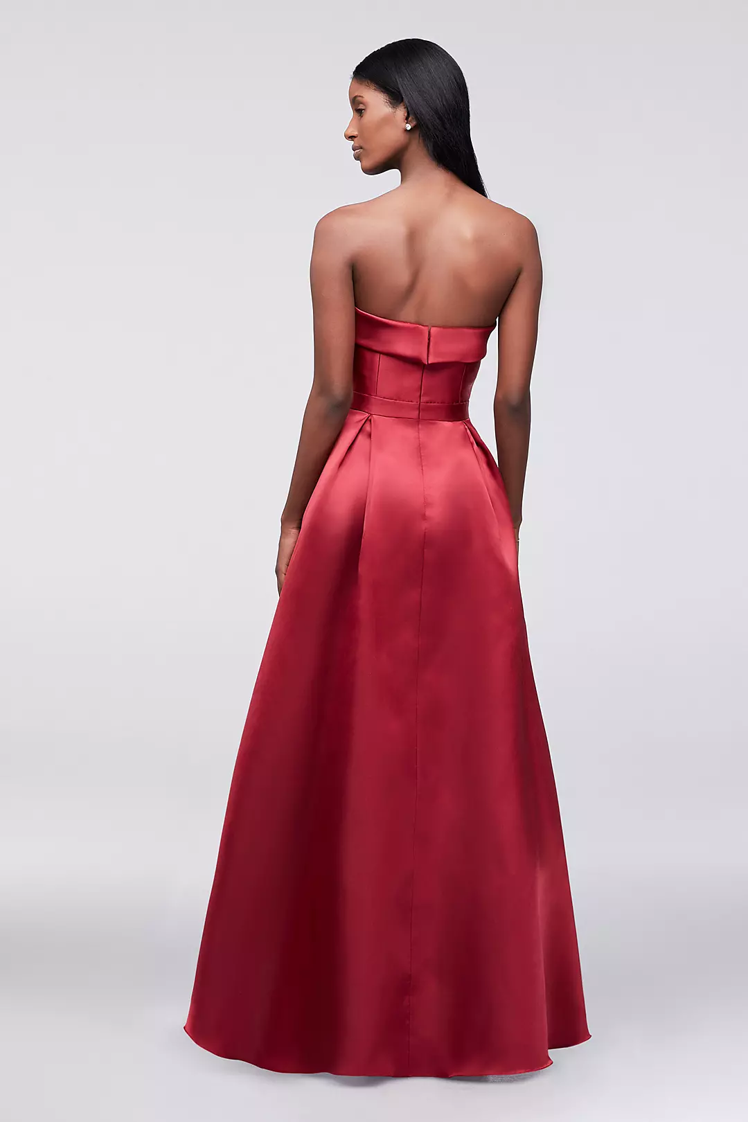 Satin High-Low Ball Gown  Image 2