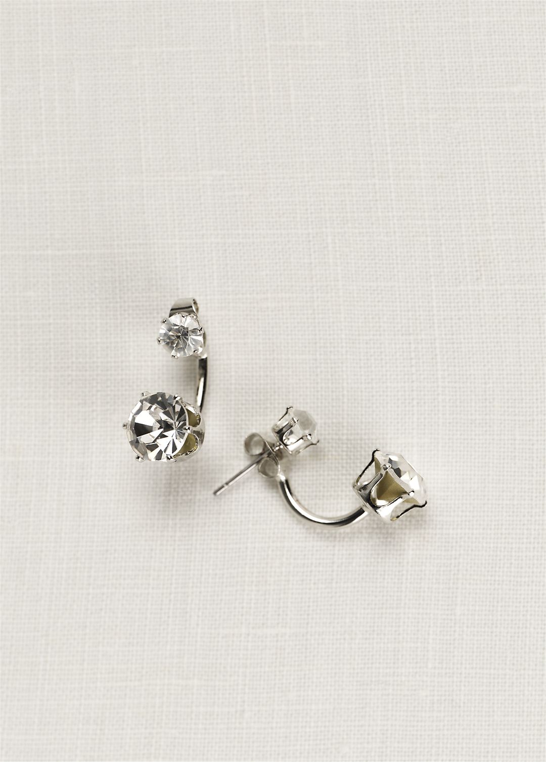 Front and Back Crystal Stud Earrings Image 2