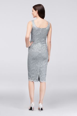 Glitter Lace Petite Dress with Bell-Sleeve Jacket | David's