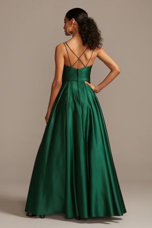 green silk dress with flowers