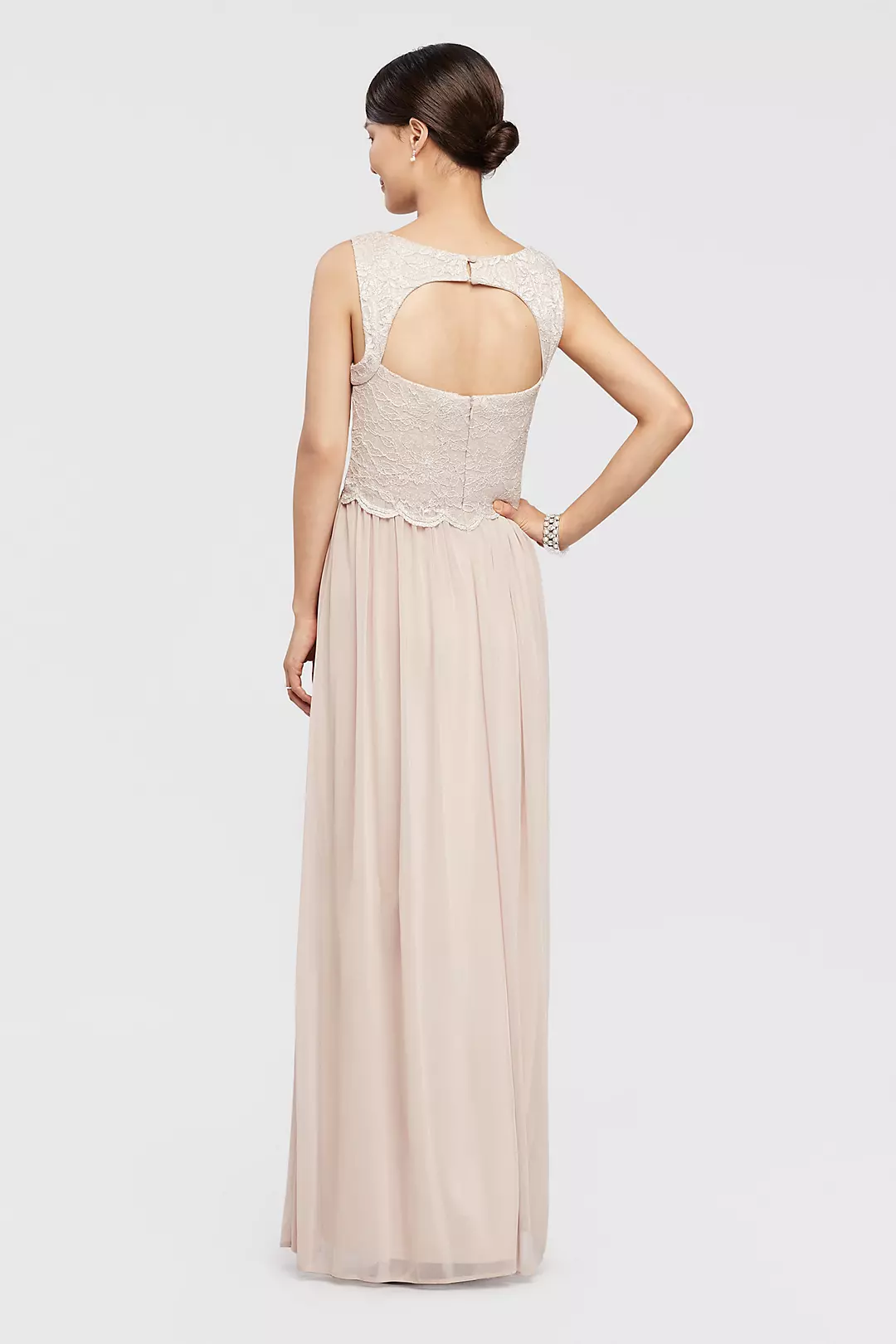 Mock Two Piece Long Dress with Glitter Bodice Image 2