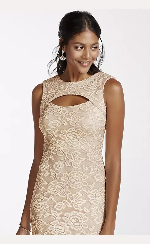 Floral Lace Tank Keyhole Dress with Open Back Image 3