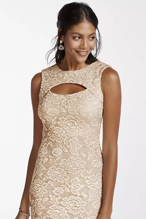 Floral Lace Tank Keyhole Dress with Open Back Image 3