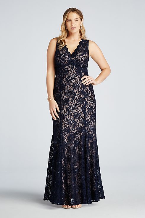 All Over Sequin Lace Dress with Open Back Image 4