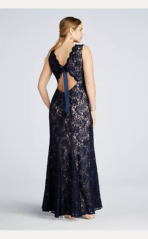 All Over Sequin Lace Dress with Open Back Image 2