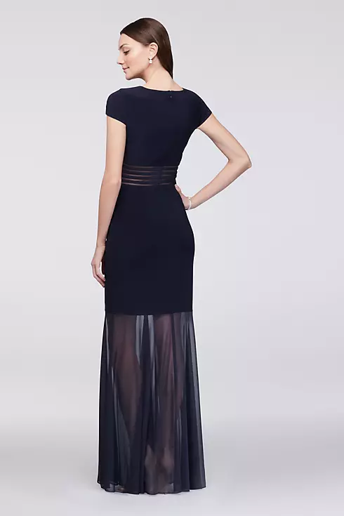 Cap-Sleeve Jersey Dress with Long Illusion Skirt Image 2