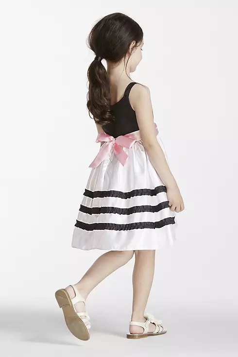 Black and White Striped Gown with Sash Image 2