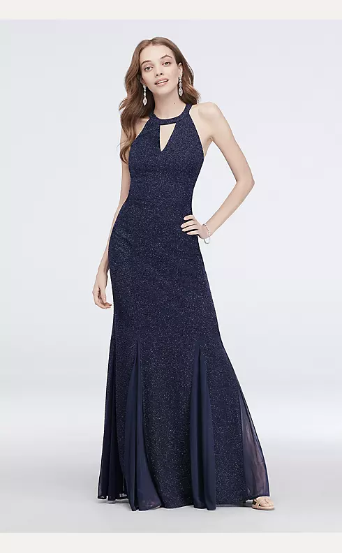 High Neck Puckered Keyhole Mermaid Gown Image 1