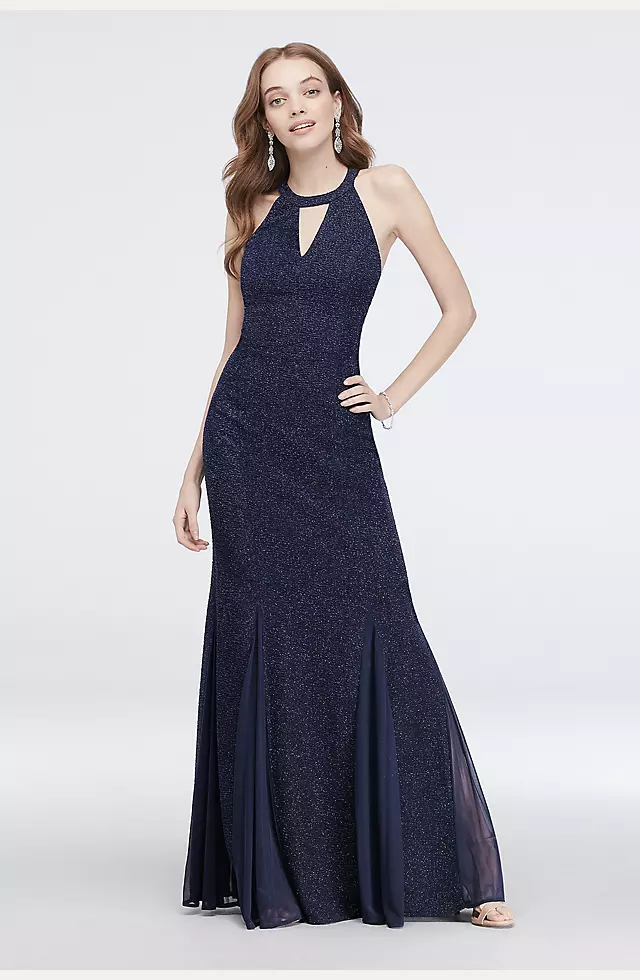 High Neck Puckered Keyhole Mermaid Gown Image
