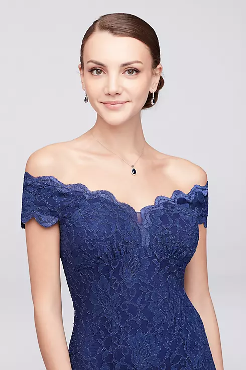 Scalloped Off-the-Shoulder Lace Mermaid Dress  Image 3