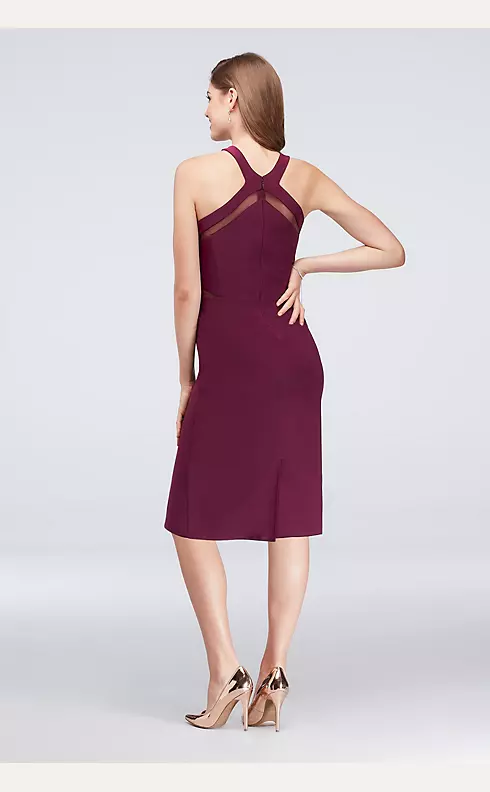 Jersey Cocktail Halter Dress with Illusion Insets Image 2