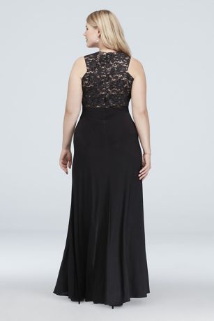 Cutaway Bodice Plus Size Sequin Lace Gown David's Bridal