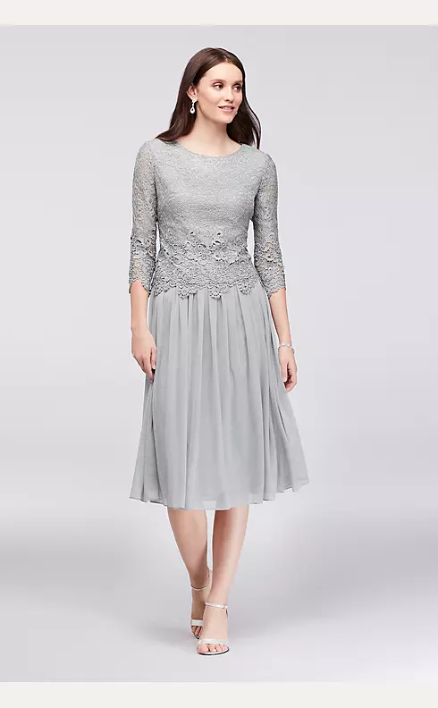 Lace and Tulle Petite Popover Sheath Dress Image 1