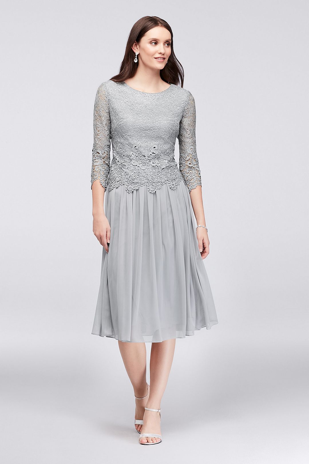 Lace and Tulle Petite Popover Sheath Dress Image 4