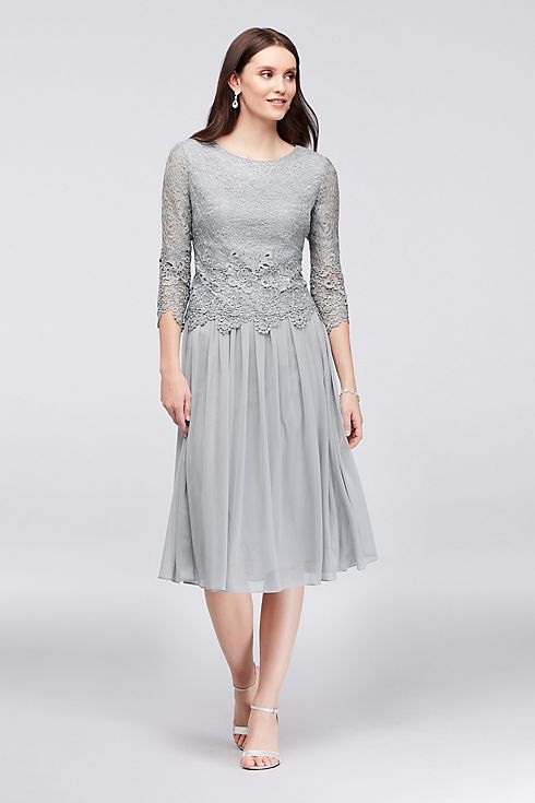 Lace and Tulle Petite Popover Sheath Dress Image