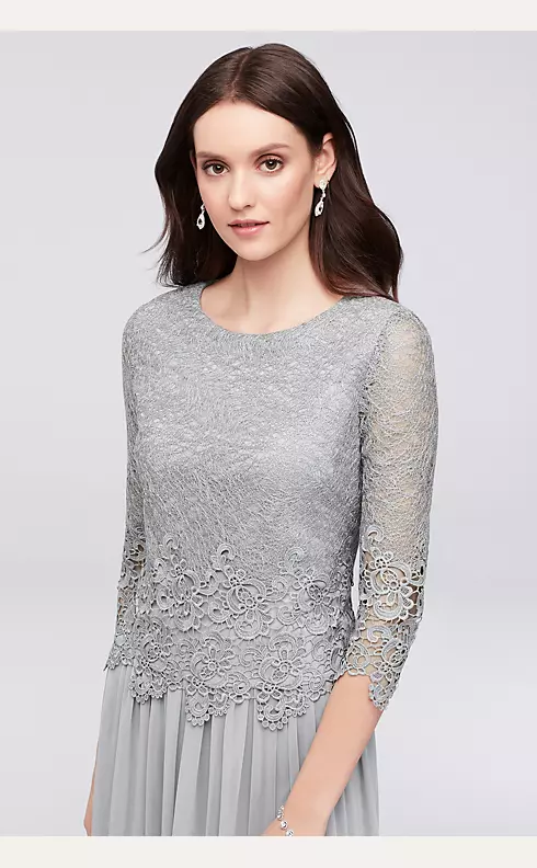 Lace and Tulle Petite Popover Sheath Dress Image 3