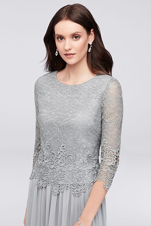 Lace and Tulle Petite Popover Sheath Dress Image 4