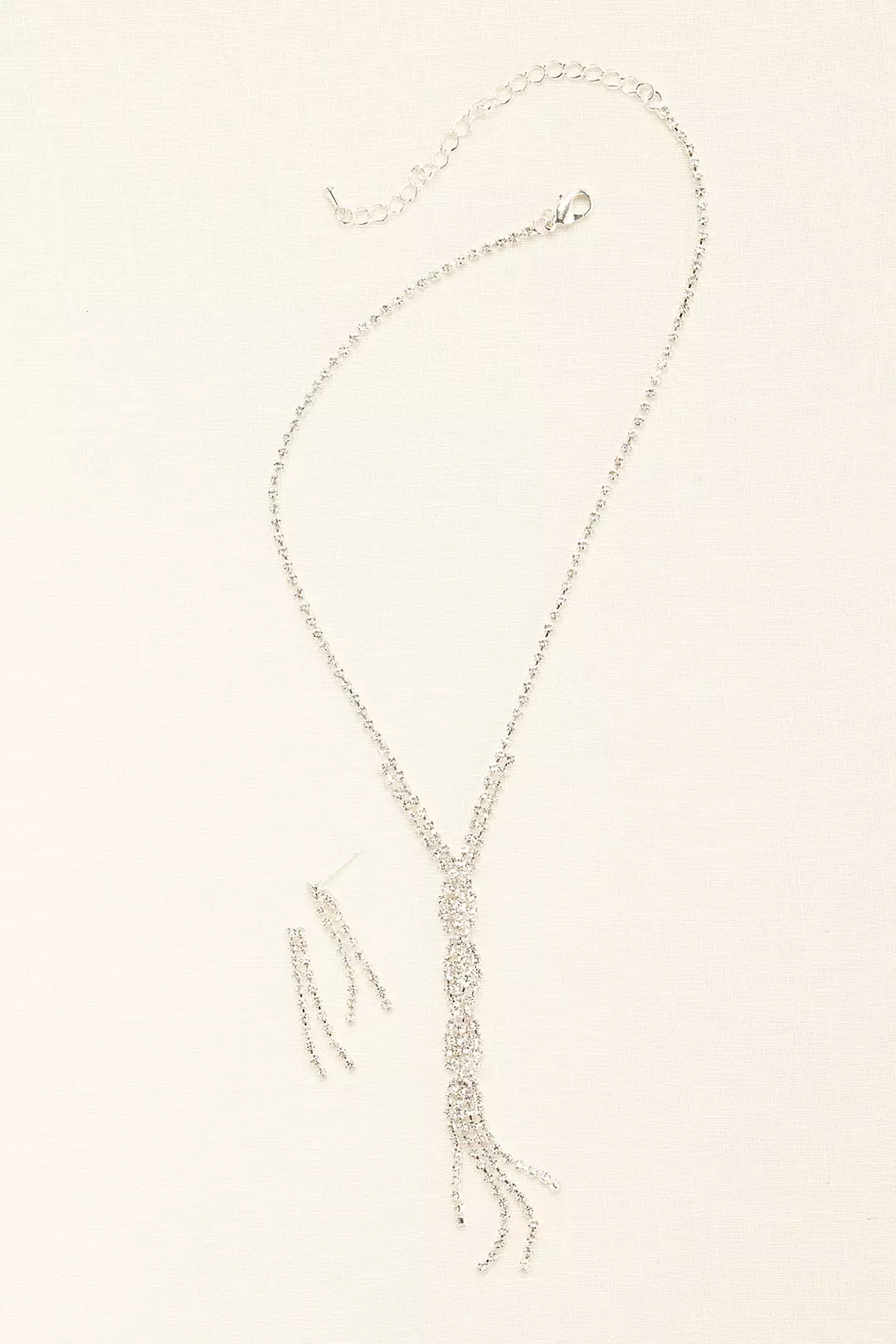 Twisted Crystal Y Necklace and Earring Set Image