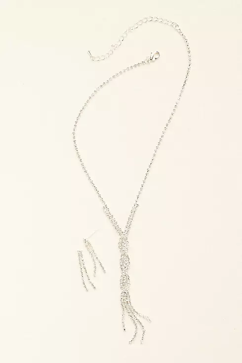 Twisted Crystal Y Necklace and Earring Set Image 1