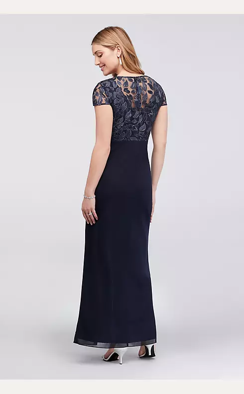 Embroidered Petite Sheath with Cascade Skirt Image 2