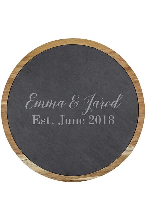 Personalized Slate and Acacia Cheese Board Set Image 3