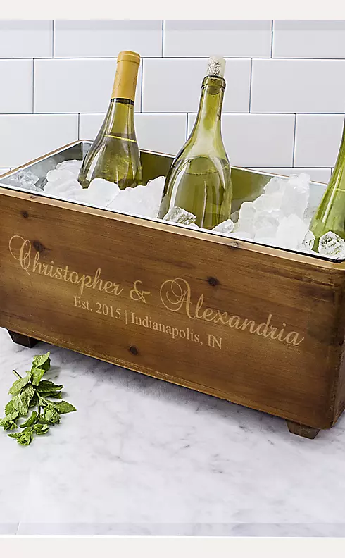 Personalized Wooden Wine Trough Image 2