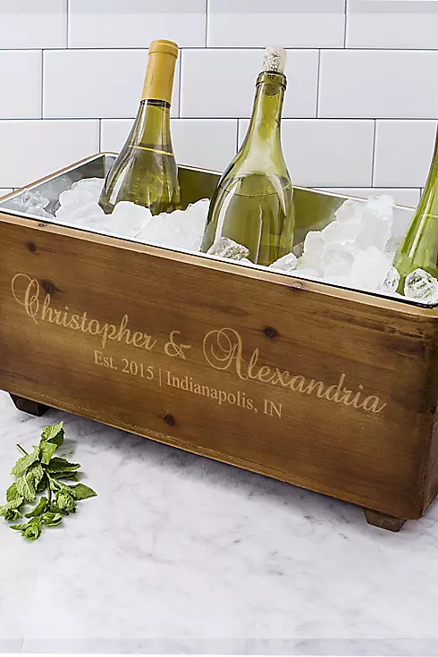 Personalized Wooden Wine Trough Image 2