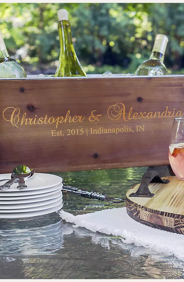 Personalized Wooden Wine Trough Image 3