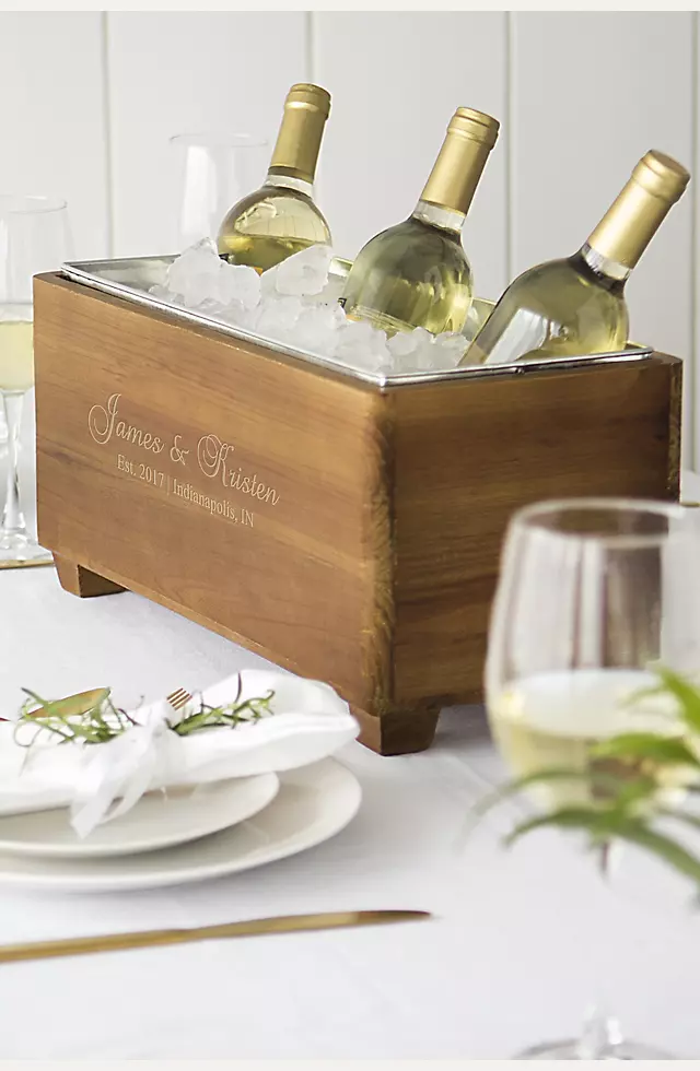 Personalized Wooden Wine Trough Image