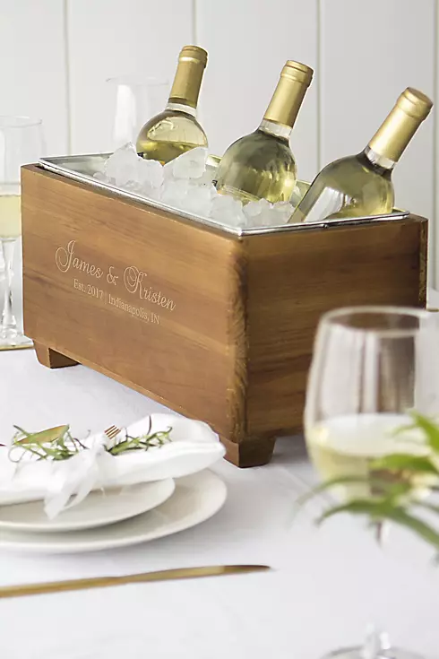 Personalized Wooden Wine Trough Image 1