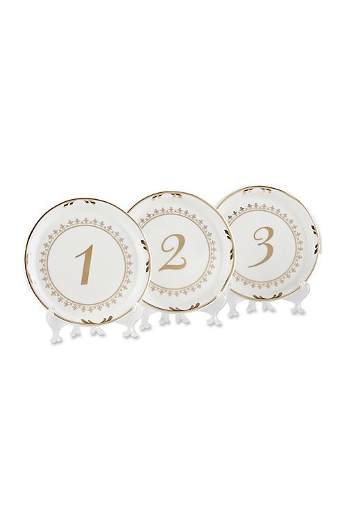 Tea Time Vintage Plate Table Numbers Set of 6 Image