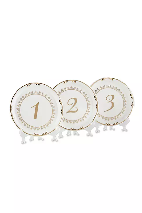 Tea Time Vintage Plate Table Numbers Set of 6 Image 1