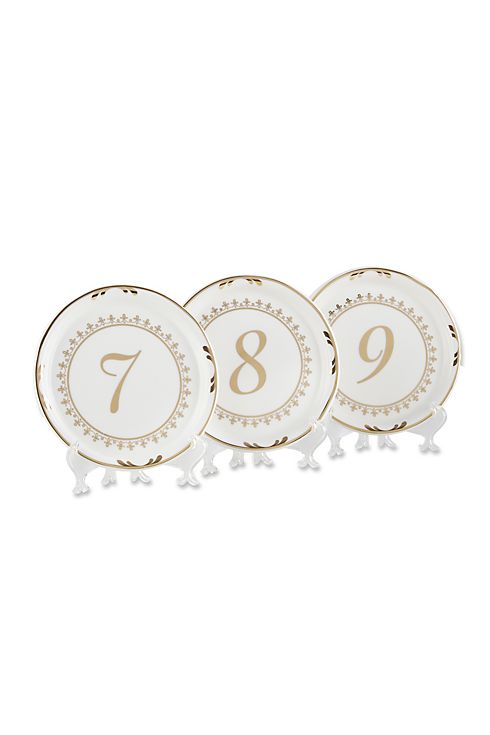 Tea Time Vintage Plate Table Numbers Set of 6 Image 4