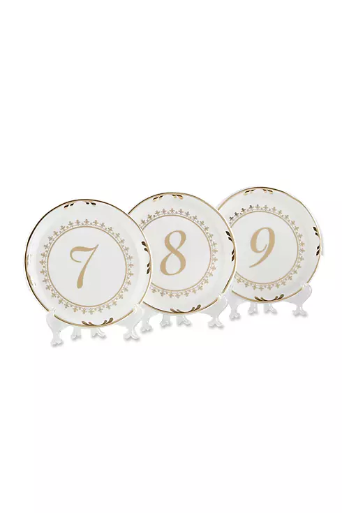 Tea Time Vintage Plate Table Numbers Set of 6 Image 2