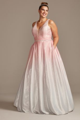 pink plus size evening gowns