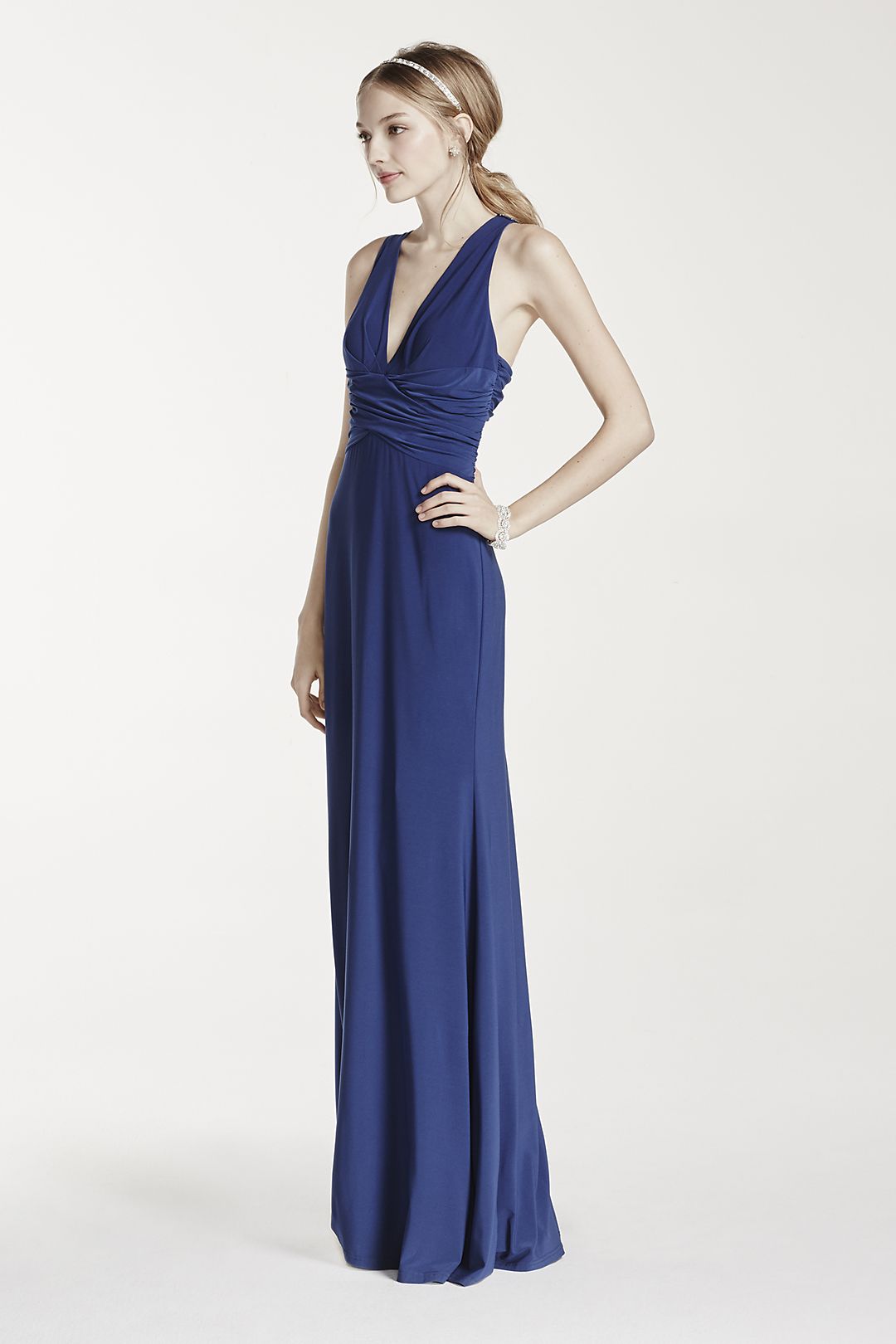 Embellished Strappy Back Dress with Ruched Waist Image 3