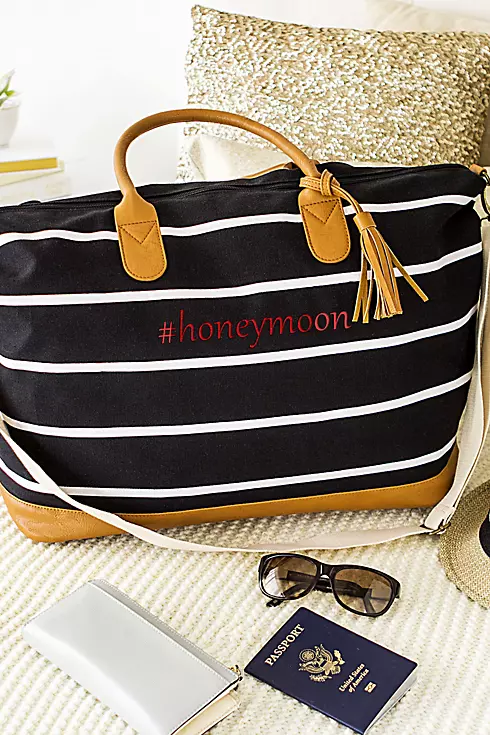 Personalized Striped Canvas Weekender Bag  Image 3