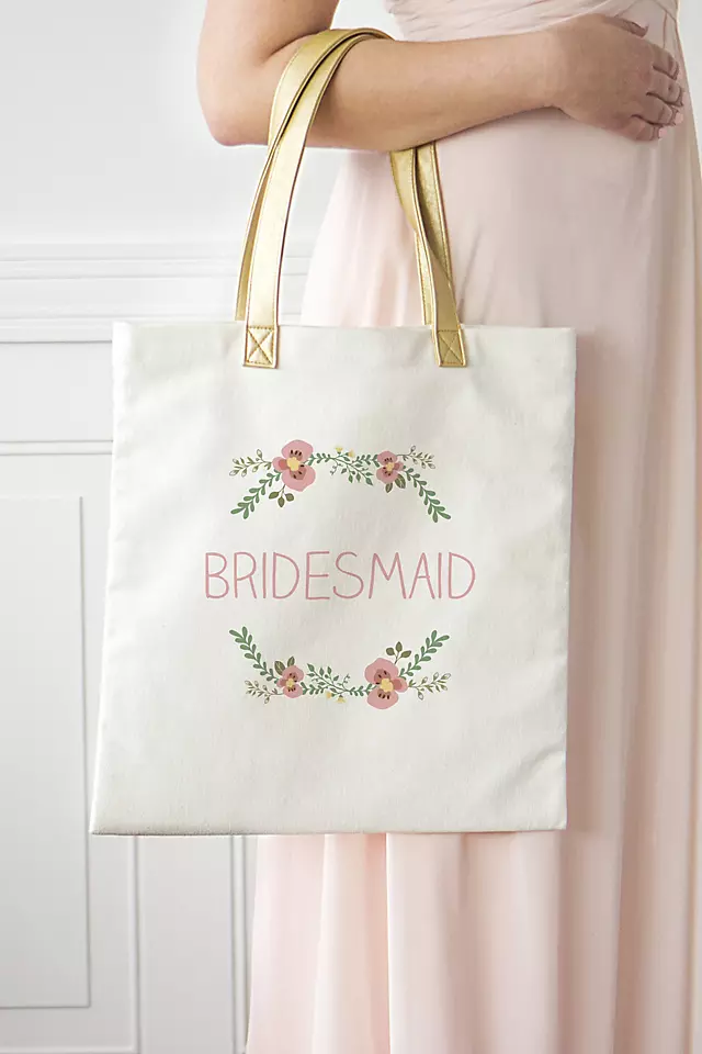 Personalized Floral Canvas Tote Bag Image 6