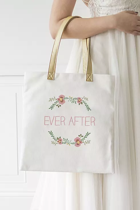 Personalized Floral Canvas Tote Bag Image 5
