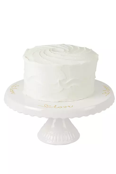 Scalloped Ceramic Love Cake Stand Image 10
