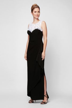 black and white gowns with sleeves