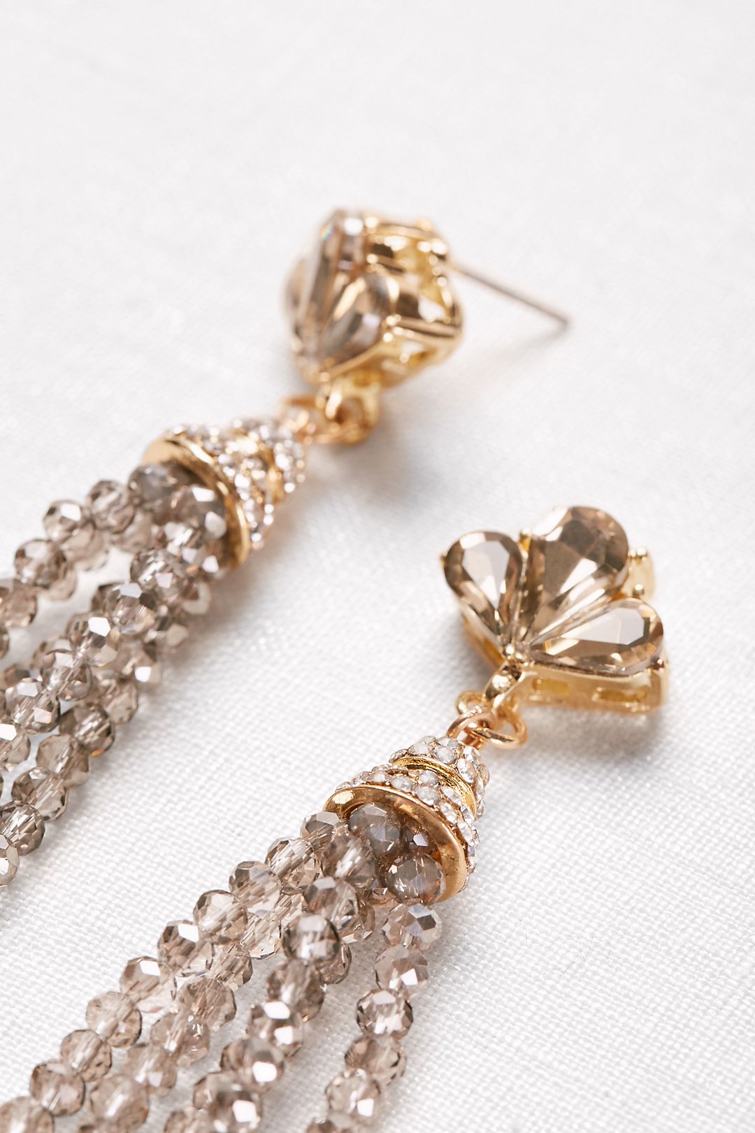 Fanned Crystal Tassel Earrings Image 2