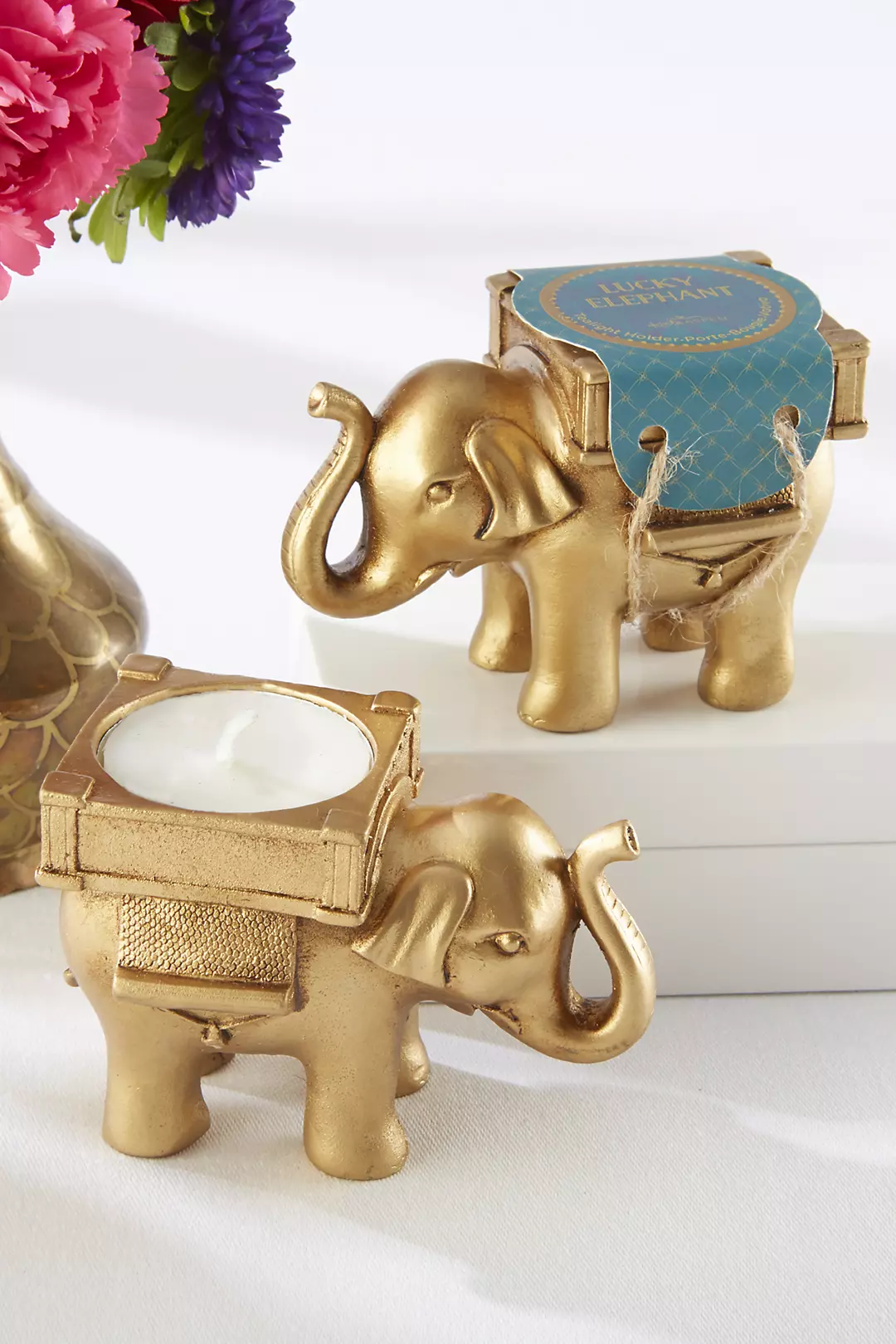 Golden Elephant Tealight Holders Image